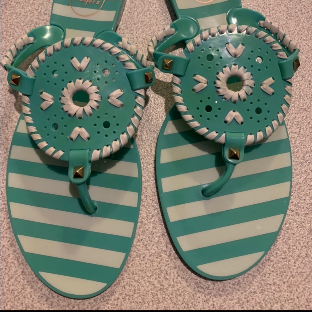 Jack Rogers Georgica green jelly sandals size 10